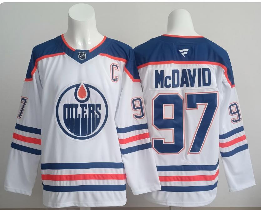 Women 2025 Edmonton Oilers #97 Mcdavid white NHL Jersey style1018(1)